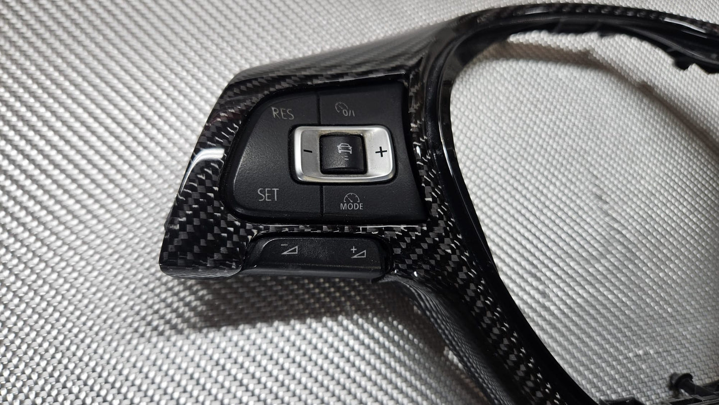 TMG-SV Carbon Fibre & Leather Flat-Bottom Steering Wheel