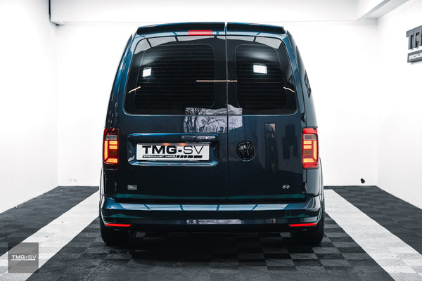 VW Caddy MK3 & MK4 2011-2020 130mm Rear Gloss Black High Quality Rear Badge Easy Installation BARN DOORS ONLY