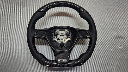 TMG-SV Carbon Fibre & Leather Flat-Bottom Steering Wheel