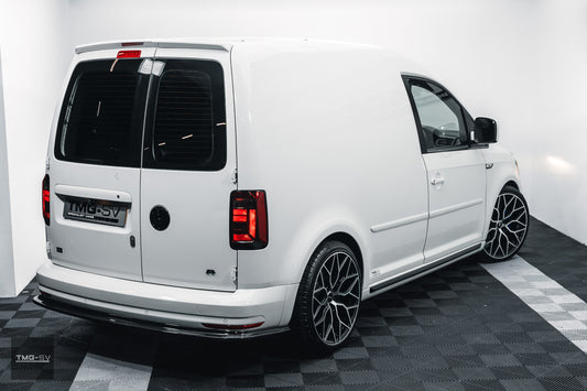 VW Caddy MK3 & MK4 2011-2020 130mm Rear Gloss Black High Quality Rear Badge Easy Installation BARN DOORS ONLY